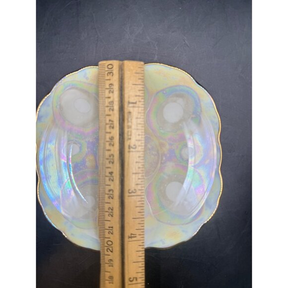 Vintage K. Fogg ‘87 Iridescent Porcelain Tea Cup & Saucer Gold Trim Gold Handle - Picture 9 of 11